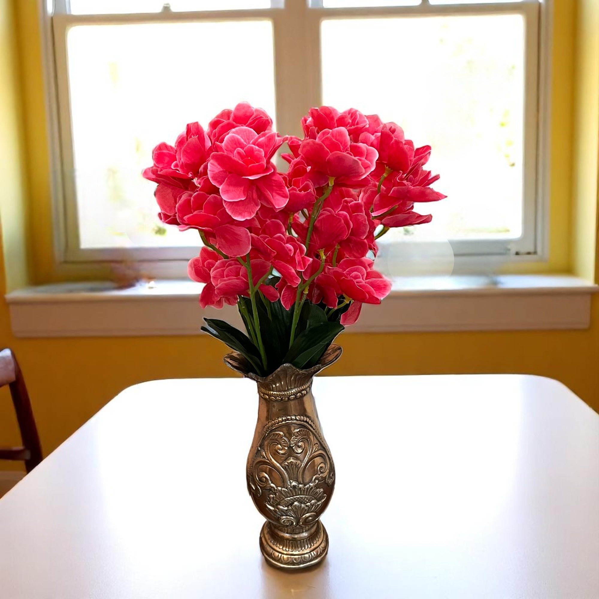 Artificial Orchids Flower Bouquets | Fake Flowers Bunch - For Vase, Pot, Home, Bedroom, Balcony, Office Corner, Living Room - 22 Inch - Apkamart #Colour_Pink