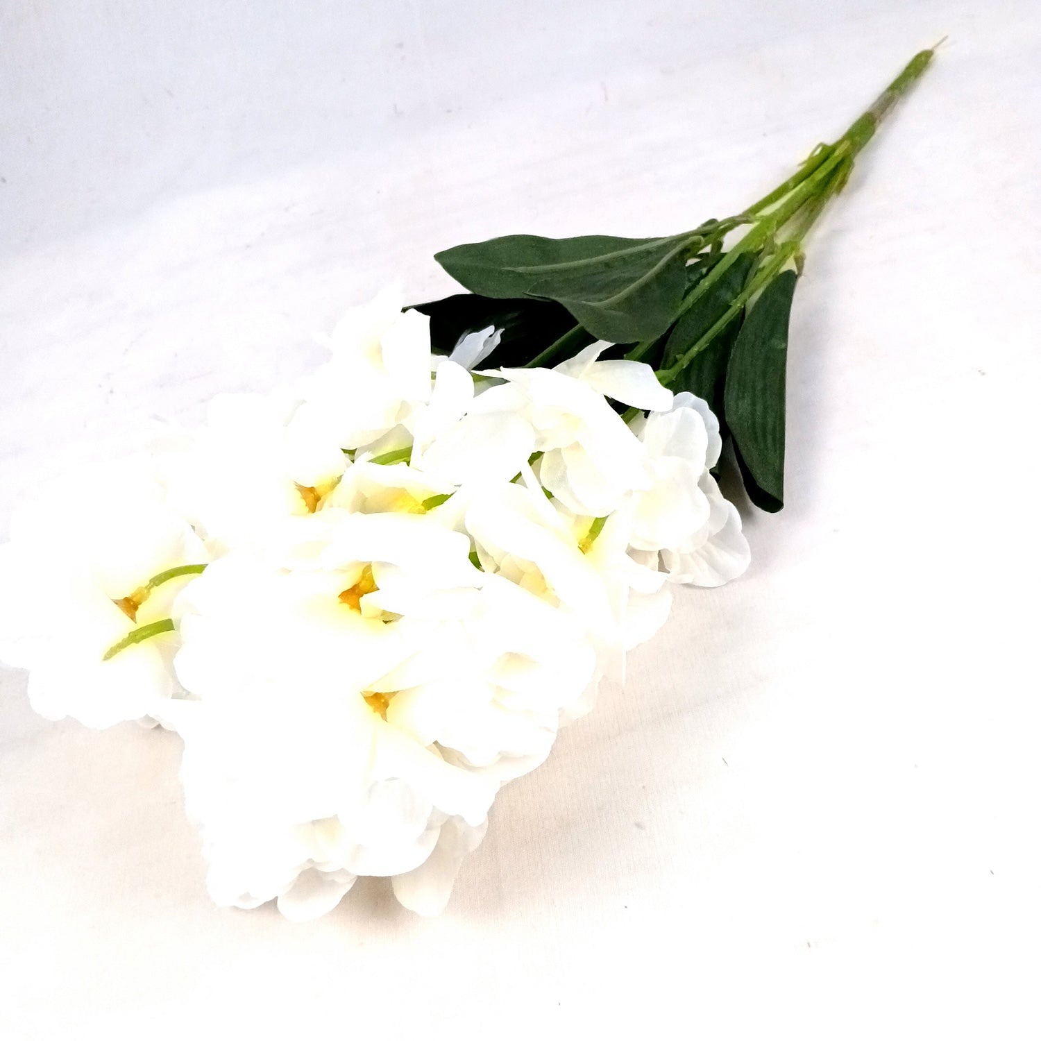 Artificial Orchids Flower Bouquets | Fake Flowers Bunch - For Vase, Pot, Home, Bedroom, Balcony, Office Corner, Living Room - 22 Inch - Apkamart #Colour_White