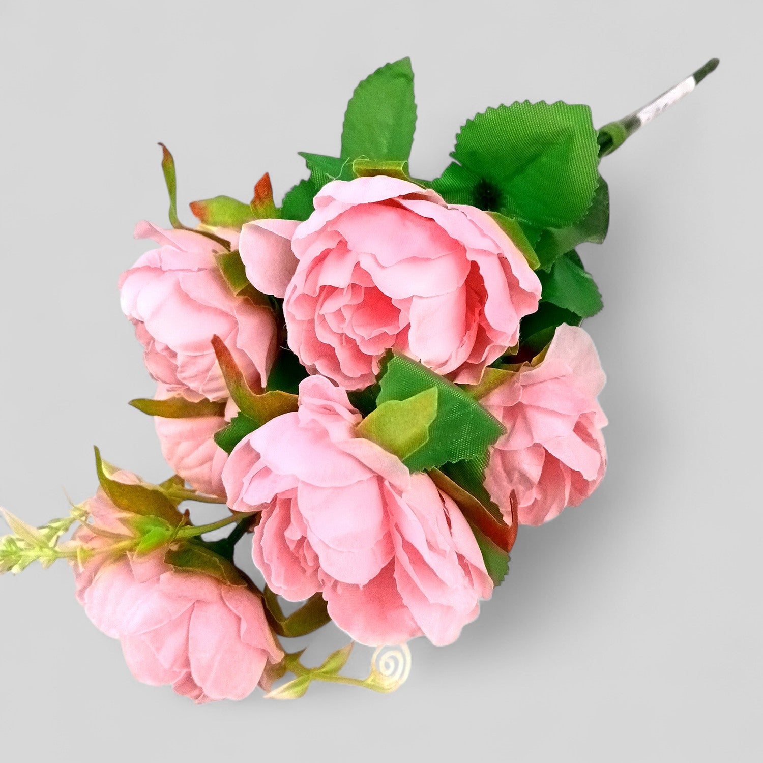 Artificial Flowers Rose Bunches for Vase Pot | Faux Flowers Stem - Home Decor, Living Room, Office & Festivals Decoration (Vase Not Included) - 15 Inch - Apkamart #Colour_Pink