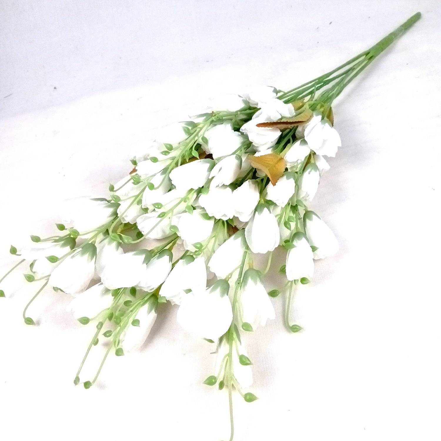 Artificial Flowers | Faux Tulips Flowers Bunch - for Home Decor, Office Corner, Living Room, Side Table, Centerpiece - 27 Inch - Apkamart #Colour_White