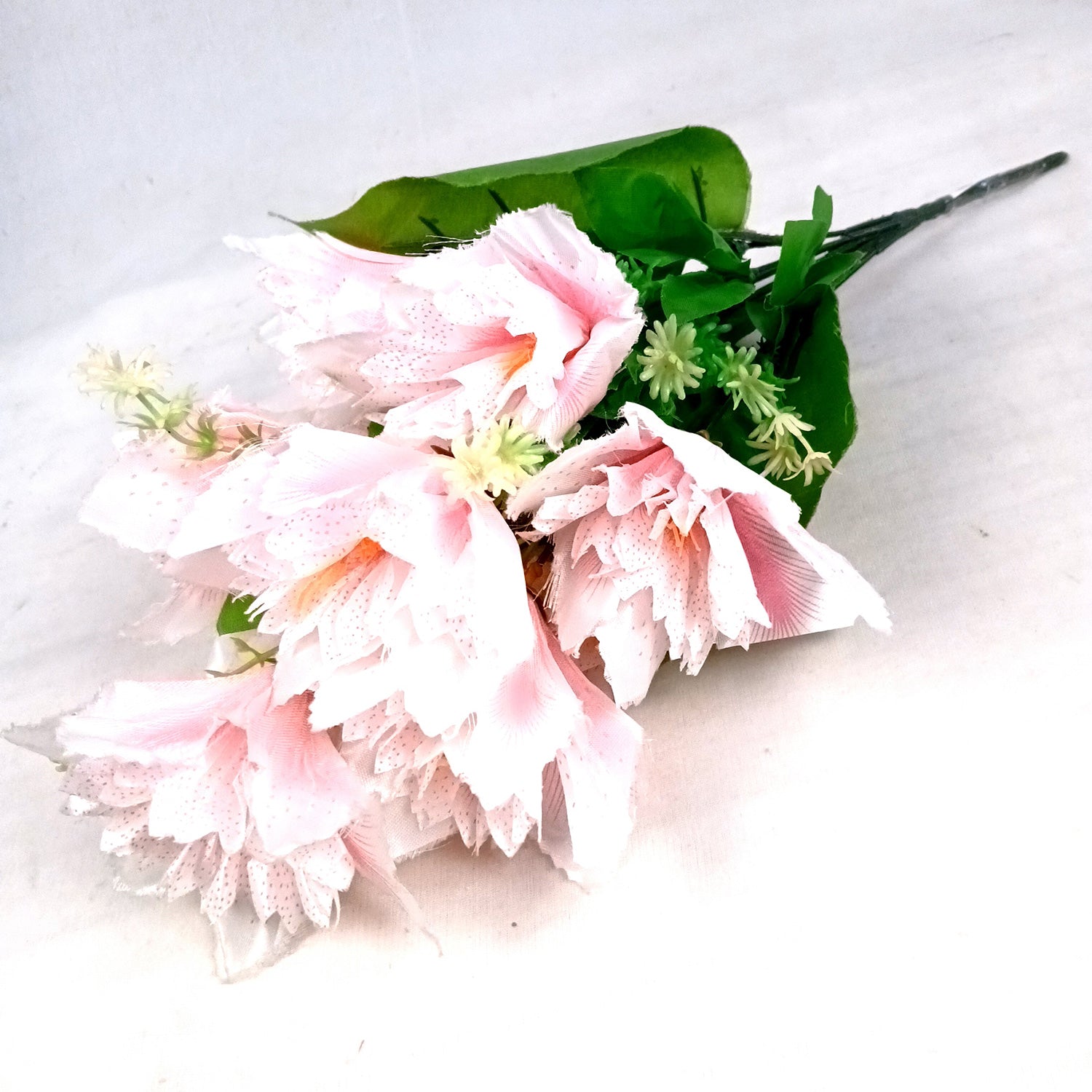 Artificial Flower Bouquets | Fake Flowers Bunch - For Vase, Pot, Home, Balcony, Office Corner, Living Room - 18 Inch - Apkamart #Colour_Pink