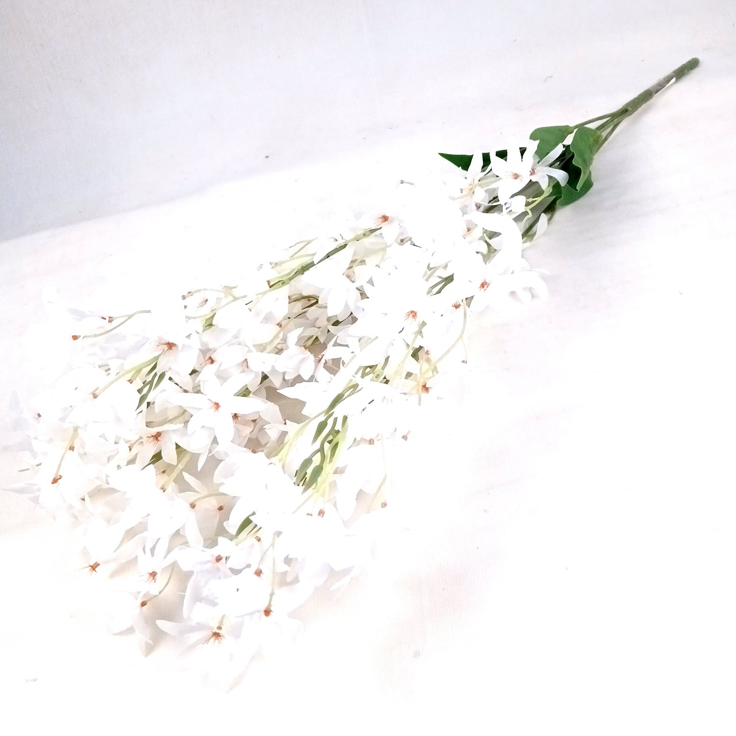 Artificial Orchids Flower Bouquets | Fake Flowers Bunch - For Vase, Pot, Home, Bedroom, Balcony, Office Corner, Living Room - 28 Inch - Apkamart #Colour_White