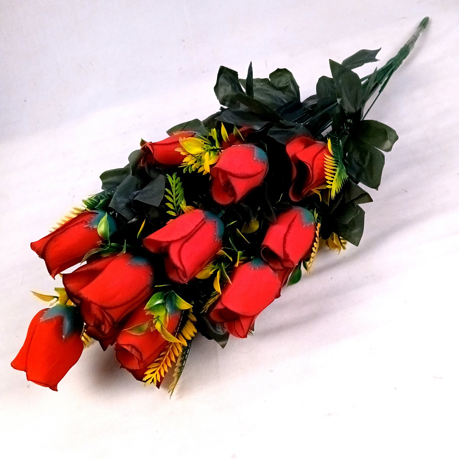 Artificial Flowers Rose | Faux Flowers Bunch - for Home Decor, Living Room, Side Table - 26 Inch - Apkamart