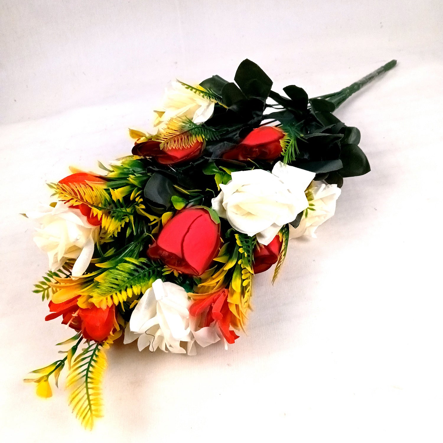 Artificial Flower Rose Sticks | Fake Flowers Bunch - For Vase, Pot, Home, Bedroom, Balcony, Living Room - 24 Inch - Apkamart