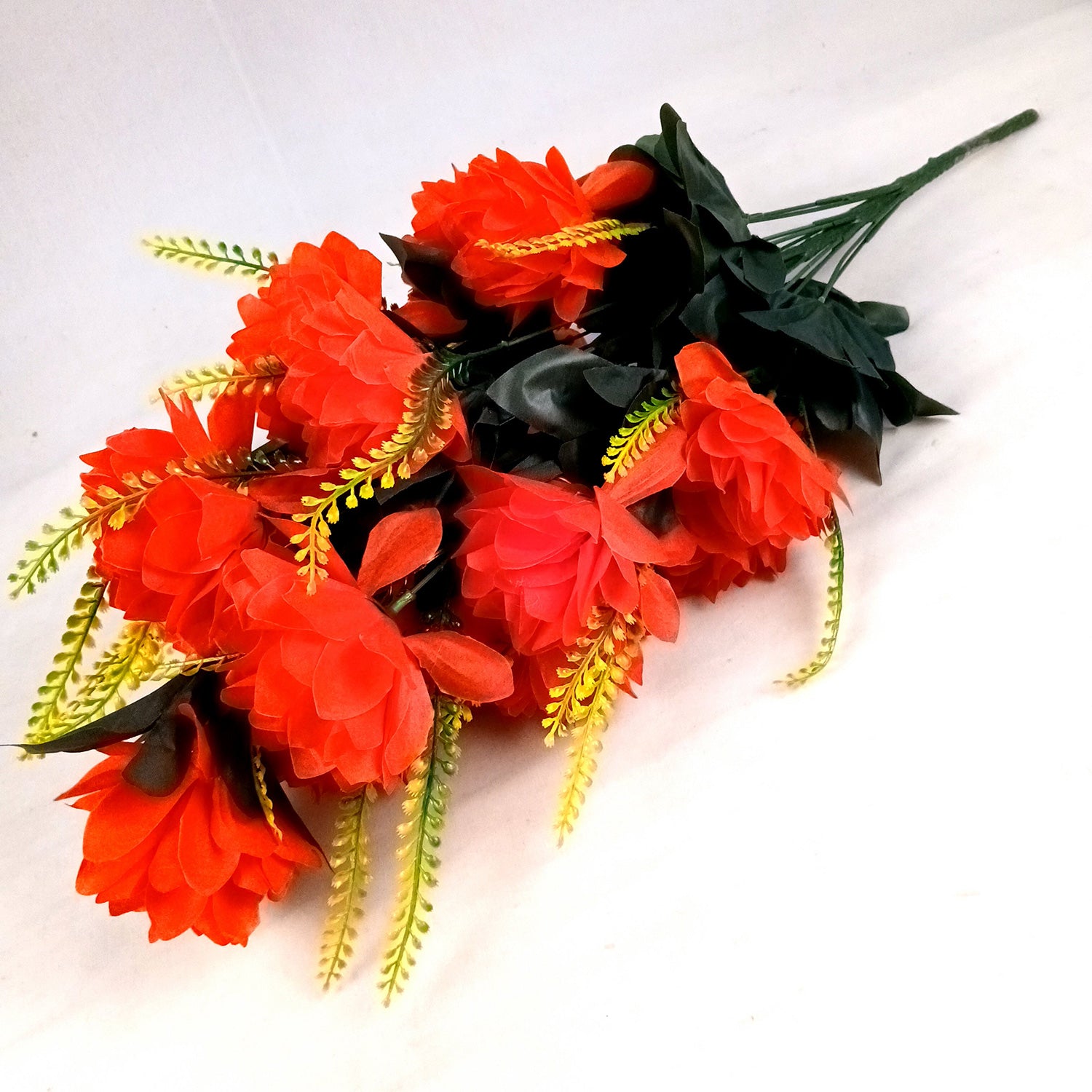 Artificial Flowers Bunches for Vase Pot | Faux Flowers Sticks - for Home Decor Living Room Side Table Centerpiece - 27 Inch - Apkamart #Colour_Red