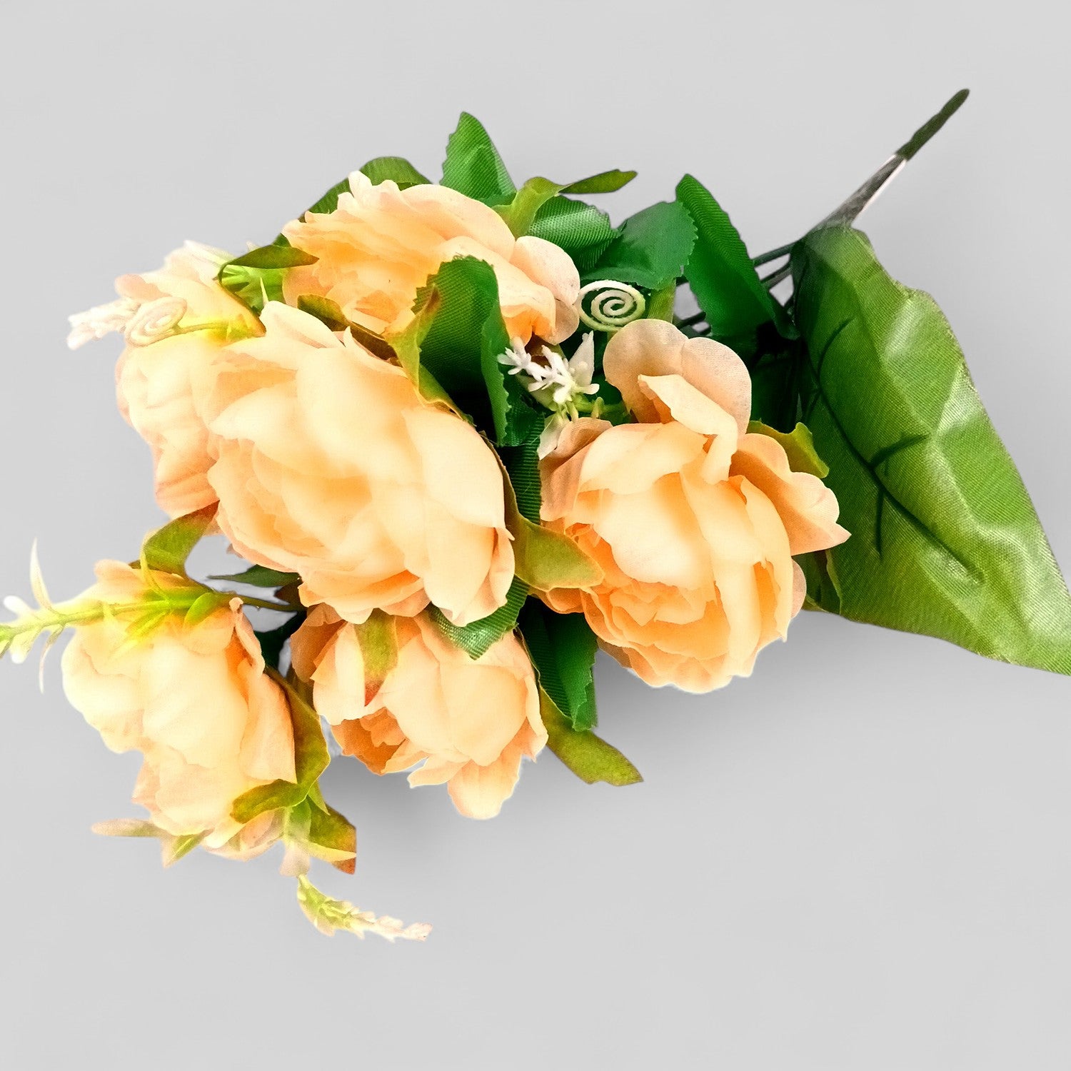 Artificial Flowers Rose Bunches for Vase Pot | Faux Flowers Stem - Home Decor, Living Room, Office & Festivals Decoration (Vase Not Included) - 15 Inch - Apkamart #Colour_Orange