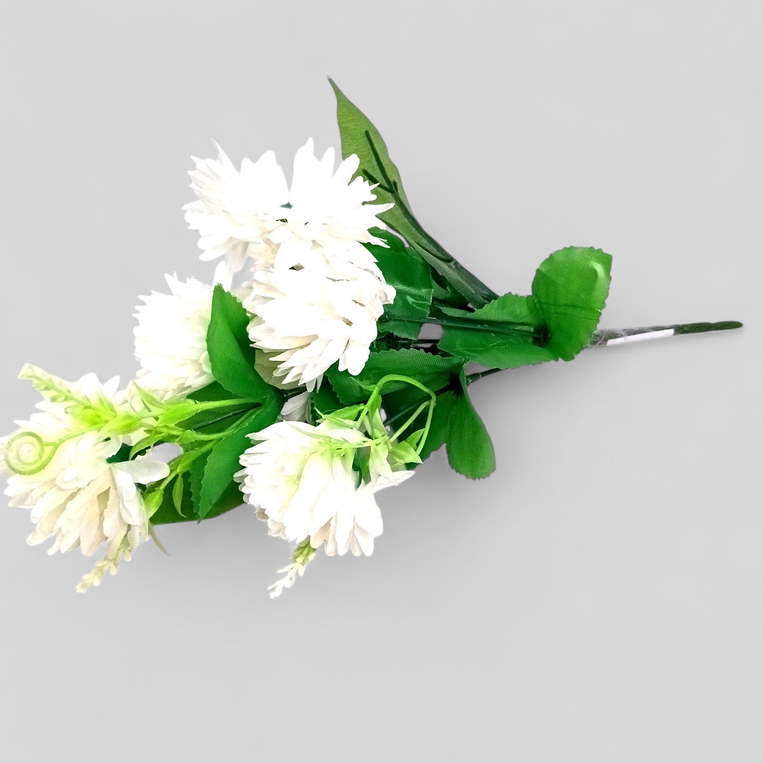 Artificial Flowers Dahlia Bunches for Vase Pot | Faux Flowers Stick - for Home Decor, Living Room, Wedding & Party Decoration (Vase Not Included) - 14 Inch - Apkamart #Colour_White