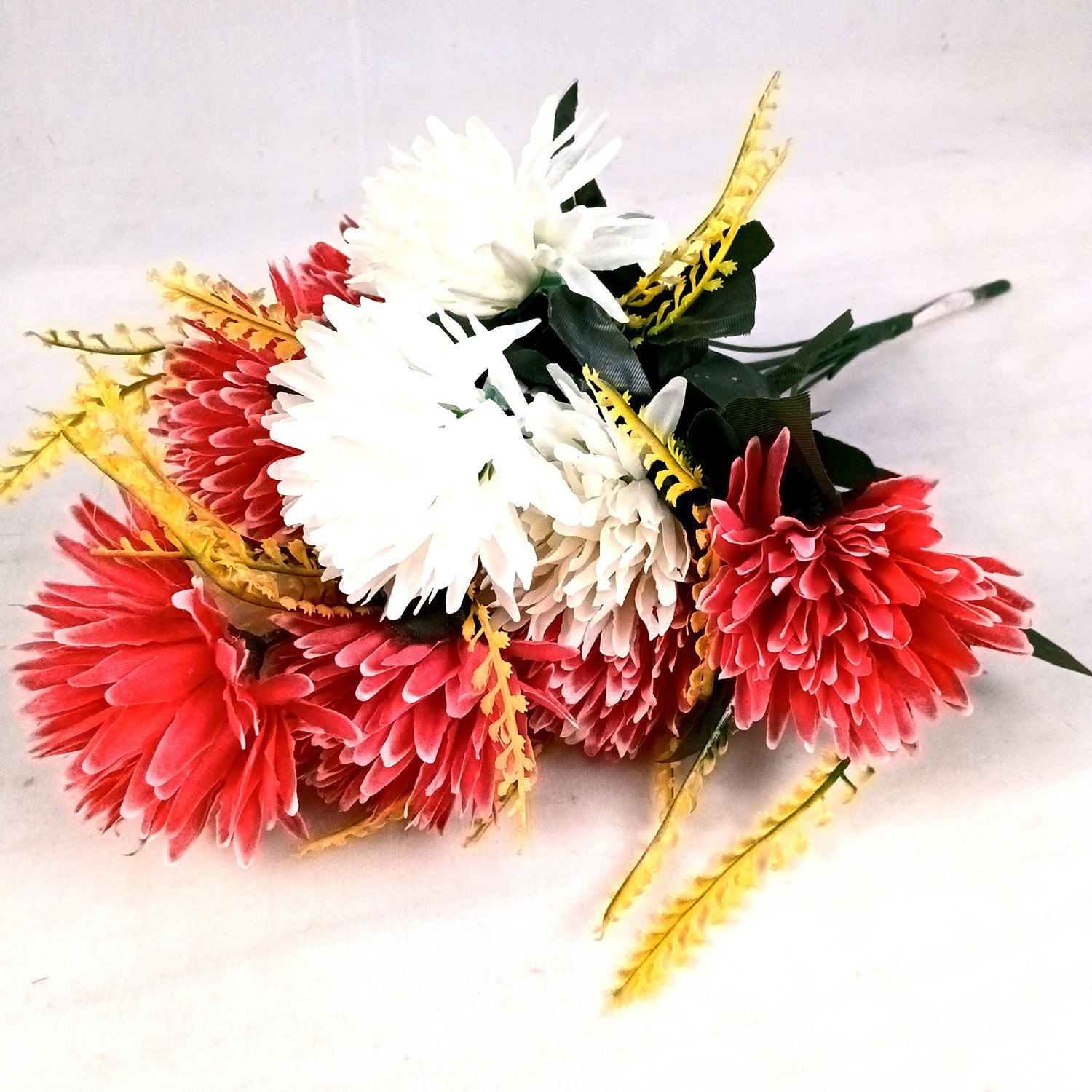 Artificial Marigold Flowers Bunches for Vase Pot | Faux Flowers Stem - for Home Decor Living Room Side Table Centerpiece - 16 Inch - Apkamart #Style_Design 2