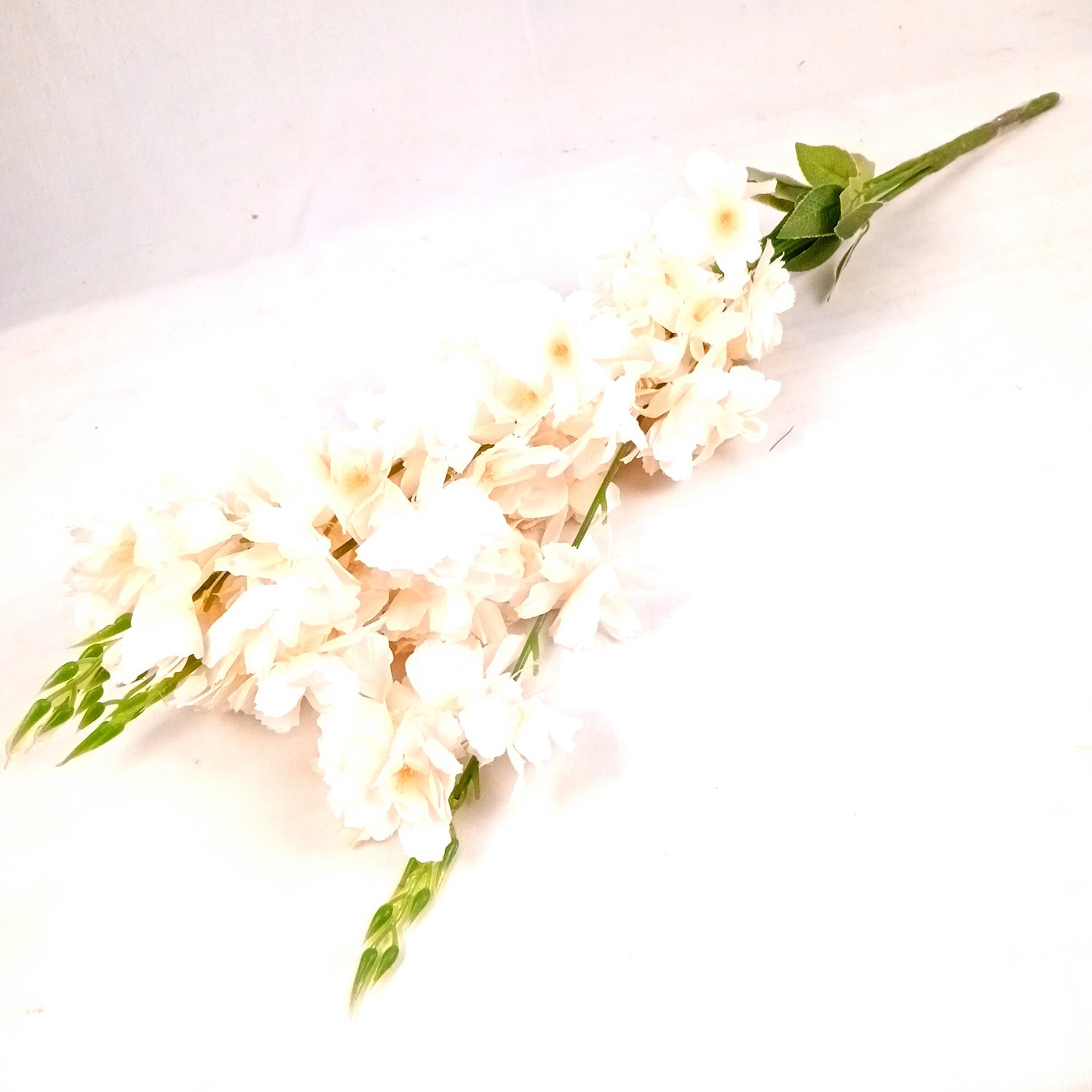 Artificial Flower Orchids Bouquets | Faux Flowers Bunch - for Table Vase, Pot, Home Decor, Living Room, Side Table Centerpiece - 26 Inch - Apkamart #Colour_Cream