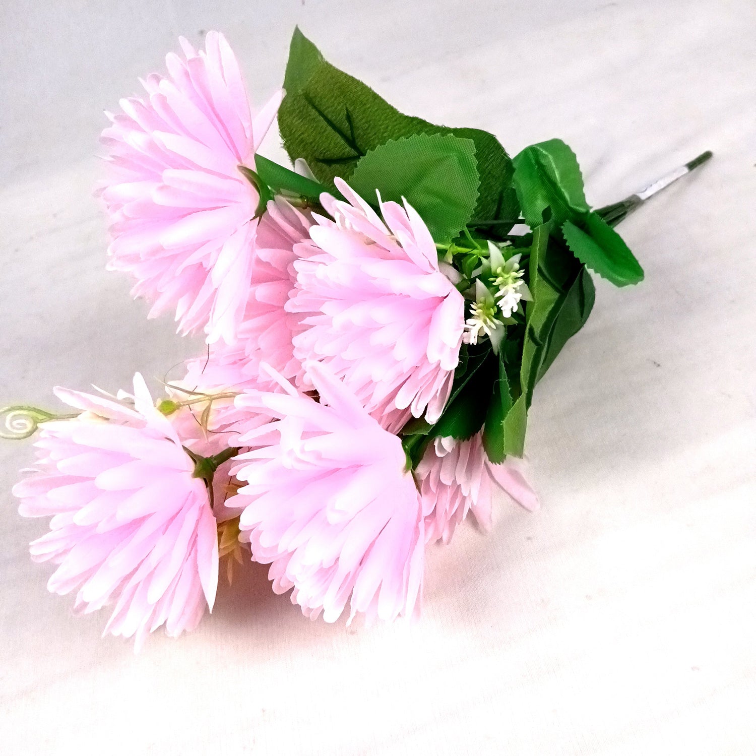 Artificial Flowers Dahlia Bunches for Vase Pot | Faux Flowers Stick - for Home Decor, Living Room, Wedding & Party Decoration  (Vase Not Included) - 15 Inch - Apkamart #Colour_Pink