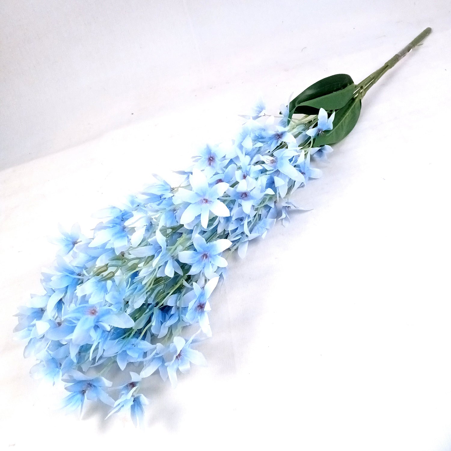 Artificial Orchids Flower Bouquets | Fake Flowers Bunch - For Vase, Pot, Home, Bedroom, Balcony, Office Corner, Living Room - 28 Inch - Apkamart #Colour_Blue