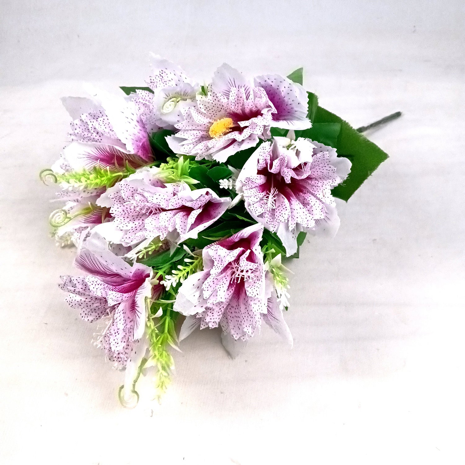 Artificial Flower Bouquets | Faux Flowers Bunch - for Table Vase, Pot, Home Decor, Living Room, Side Table Centerpiece - 18 Inch - Apkamart #Colour_Purple