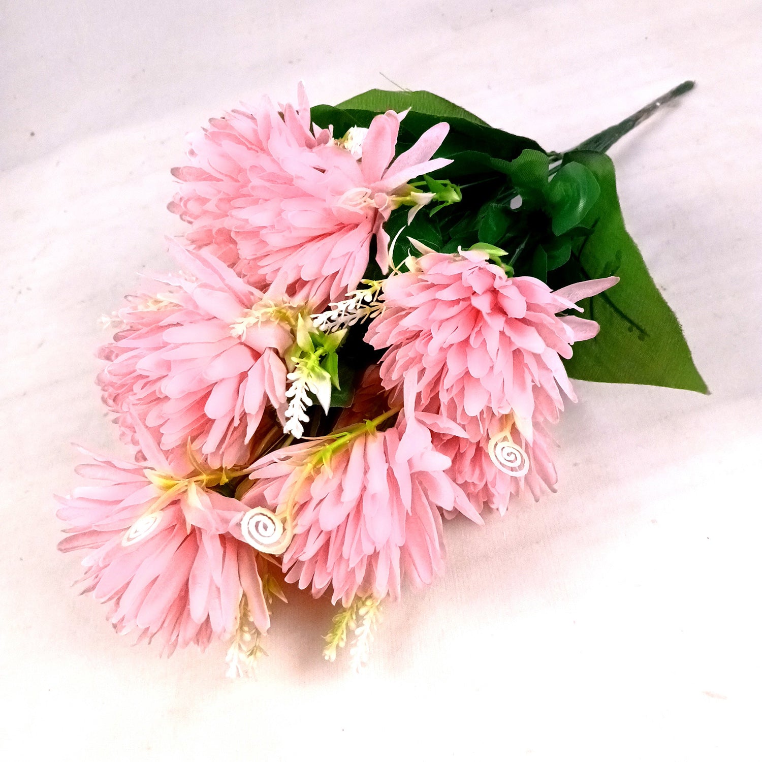 Artificial Flower Dahlia | Fake Flowers Bunch Dahalia - For Vase, Pot, Home, Bedroom, Balcony, Office Corner, Living Room - 18 Inch - Apkamart #Colour_Pink