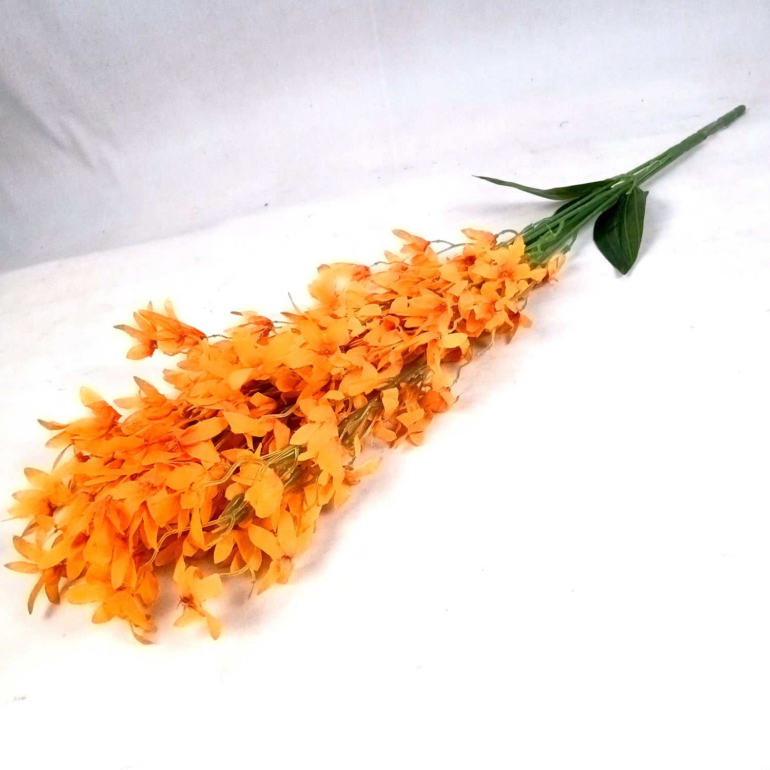 Artificial Orchids Flower Bouquets | Fake Flowers Bunch - For Vase, Pot, Home, Bedroom, Balcony, Office Corner, Living Room - 28 Inch - Apkamart #Colour_Orange