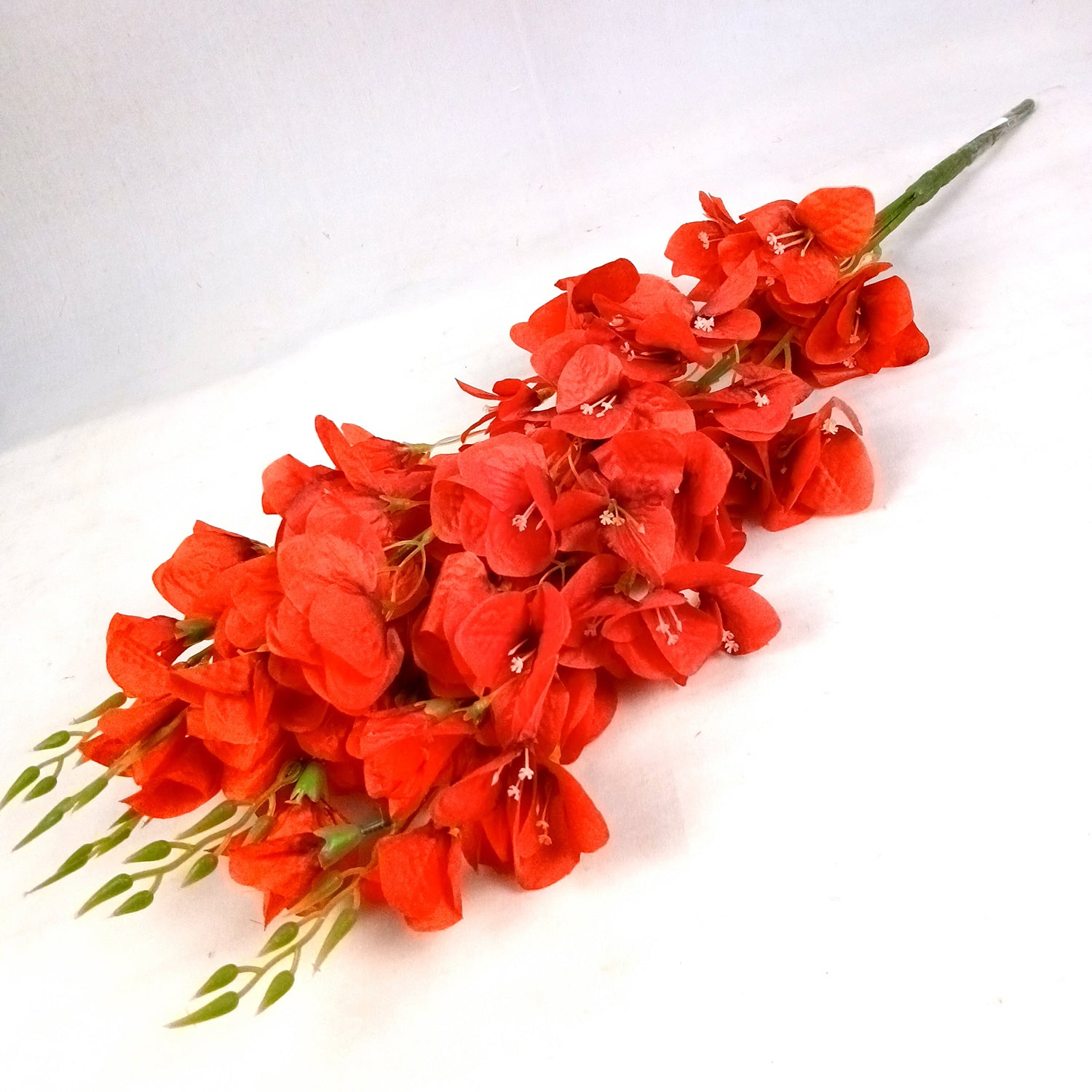 Artificial Flower Orchids Sticks Bouquet | Fake Flowers Bunch - For Vase, Pot, Home, Bedroom, Balcony, Office Corner - 26 Inch - Apkamart #Colour_Red