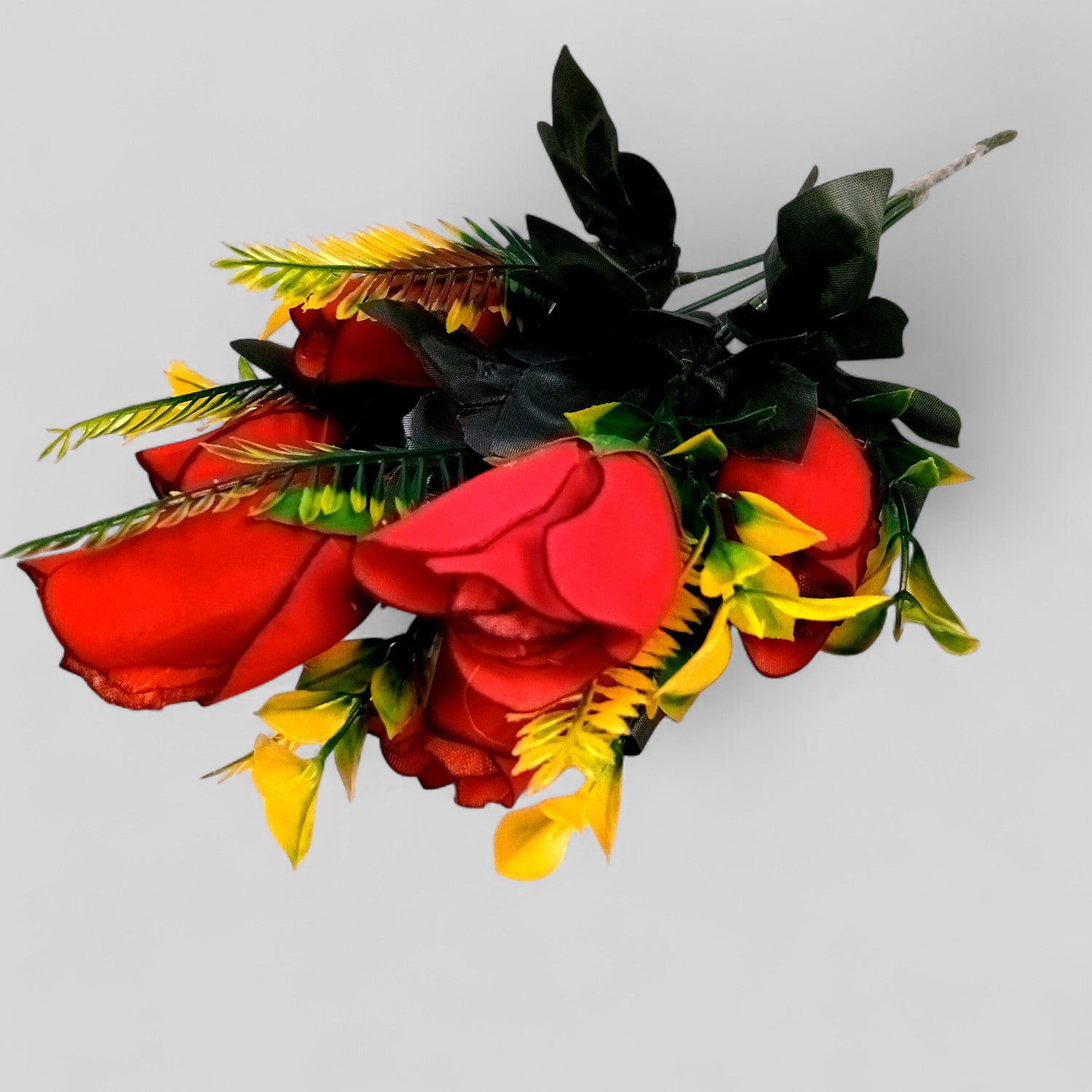 Artificial Flowers Rose Bunches for Vase Pot | Faux Flowers Stem - for Home Decor, Living Room, Office & Festivals Decoration (Vase Not Included) - 14 Inch - Apkamart