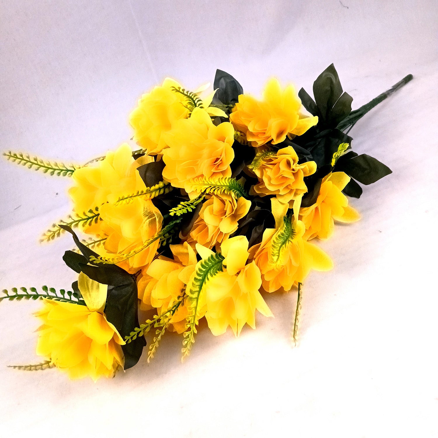 Artificial Flowers Bunches for Vase Pot | Faux Flowers Sticks - for Home Decor Living Room Side Table Centerpiece - 27 Inch - Apkamart #Colour_Yellow