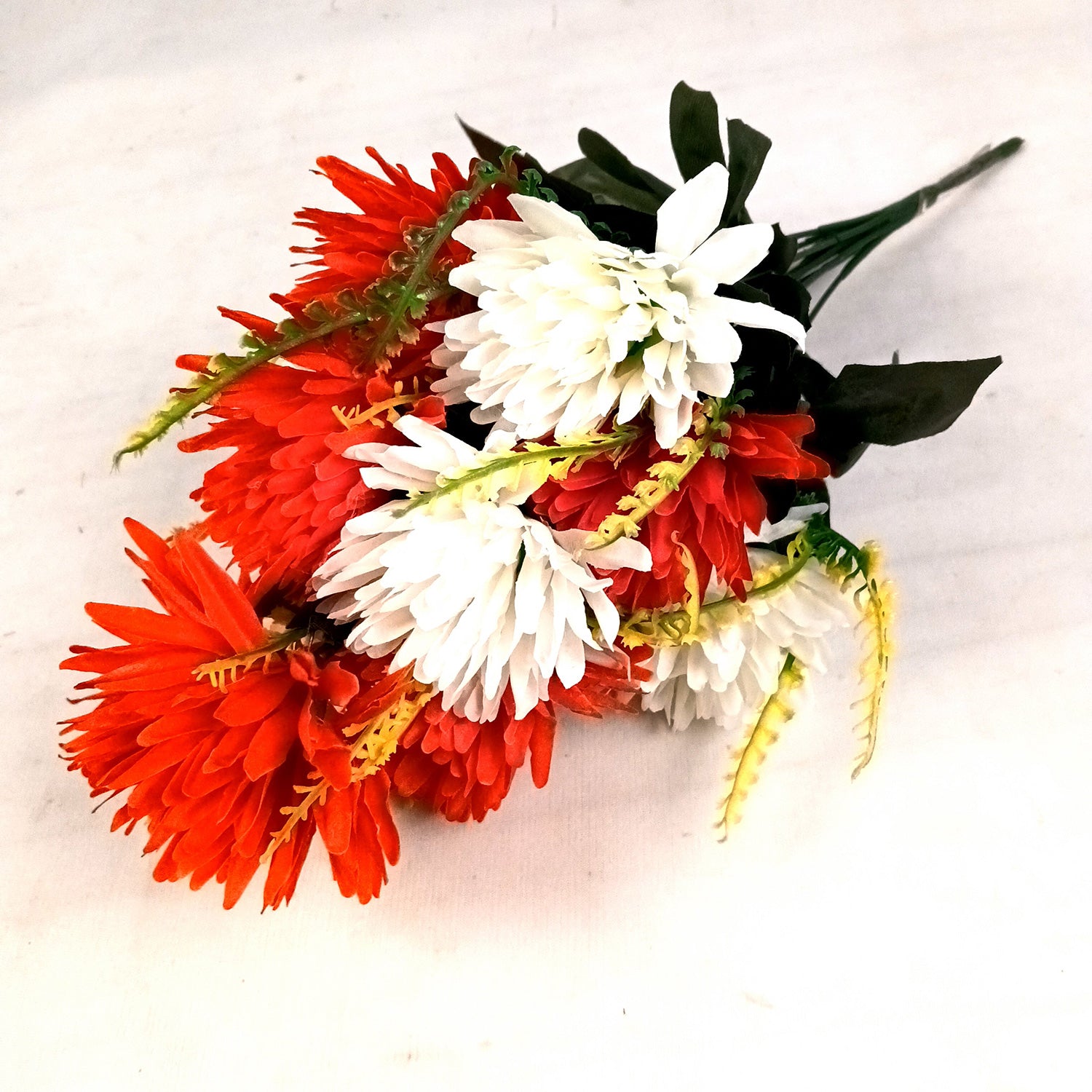 Artificial Marigold Flower Bouquets | Fake Flowers Bunch - For Vase, Pot, Home, Bedroom, Balcony - 16 Inch - Apkamart #Style_Design 1