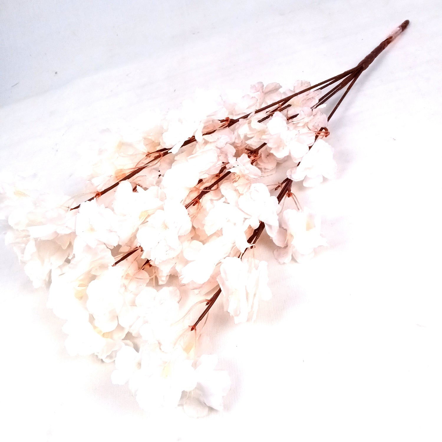 Artificial Flower Bouquets - Cherry Blossom | Faux Flowers Sticks / Bunch - for Table Vase, Home Decor, Living Room, Side Table Centerpiece - 21 Inch - Apkamart #Style_Design 1