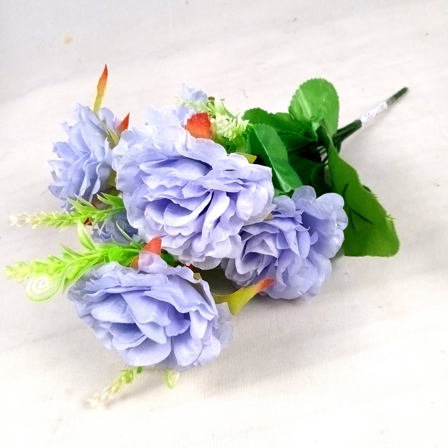 Artificial Flowers Rose Bunches for Vase Pot | Faux Flowers Stem - for Home Decor, Living Room, Wedding & Party Decoration (Vase Not Included) - 15 Inch - Apkamart #Colour_Purple