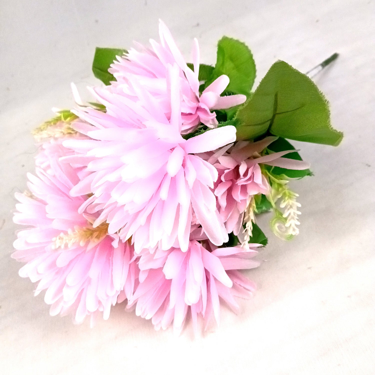Artificial Flowers Dahlia Bunches for Vase Pot | Faux Flowers Stick - for Home Decor, Living Room, Wedding & Party Decoration (Vase Not Included) - 15 Inch - Apkamart #Colour_Pink