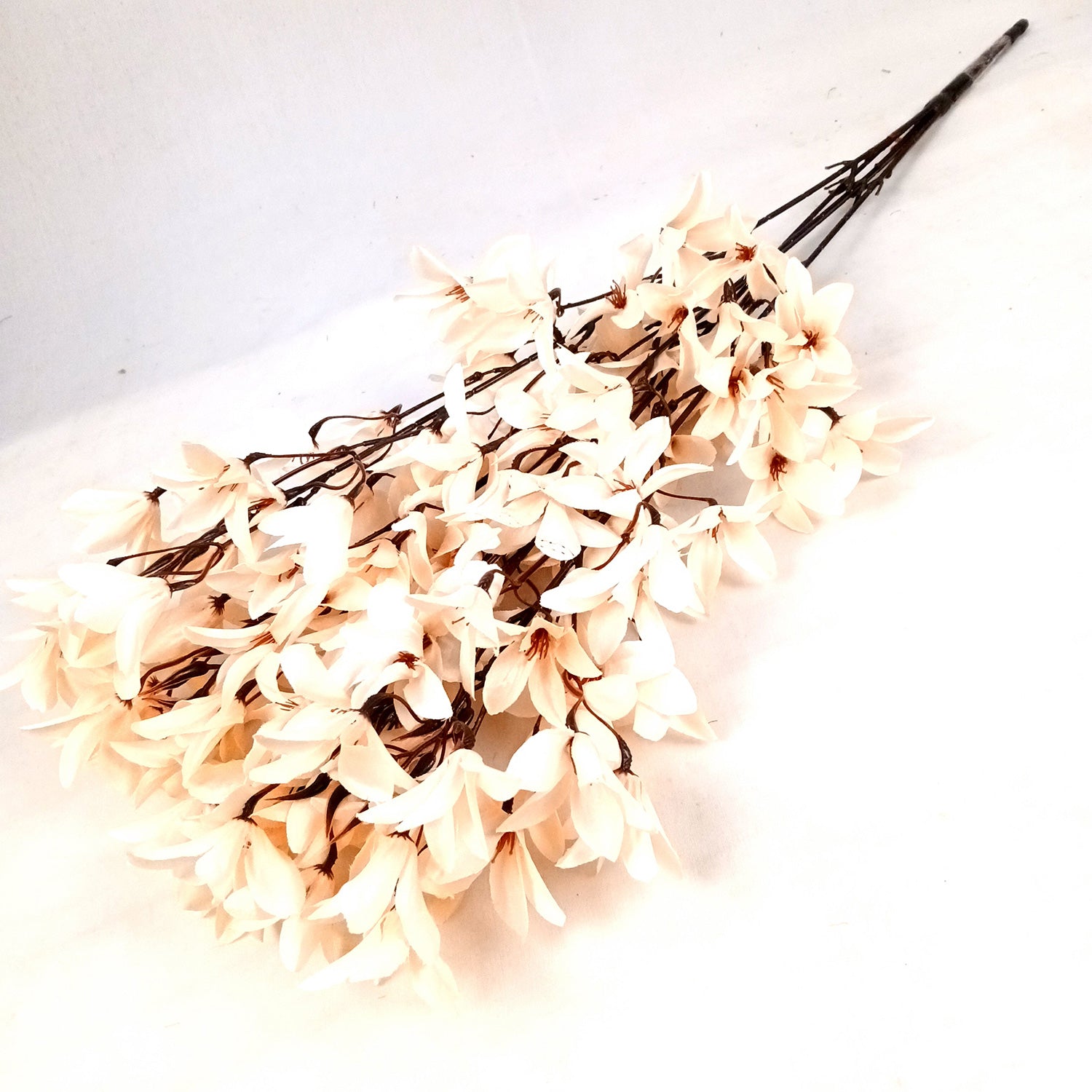 Artificial Flowers | Faux Flowers Bunch - for Home Decor, Living Room, Side Table, Centerpiece - 29 Inch - Apkamart #Colour_Cream