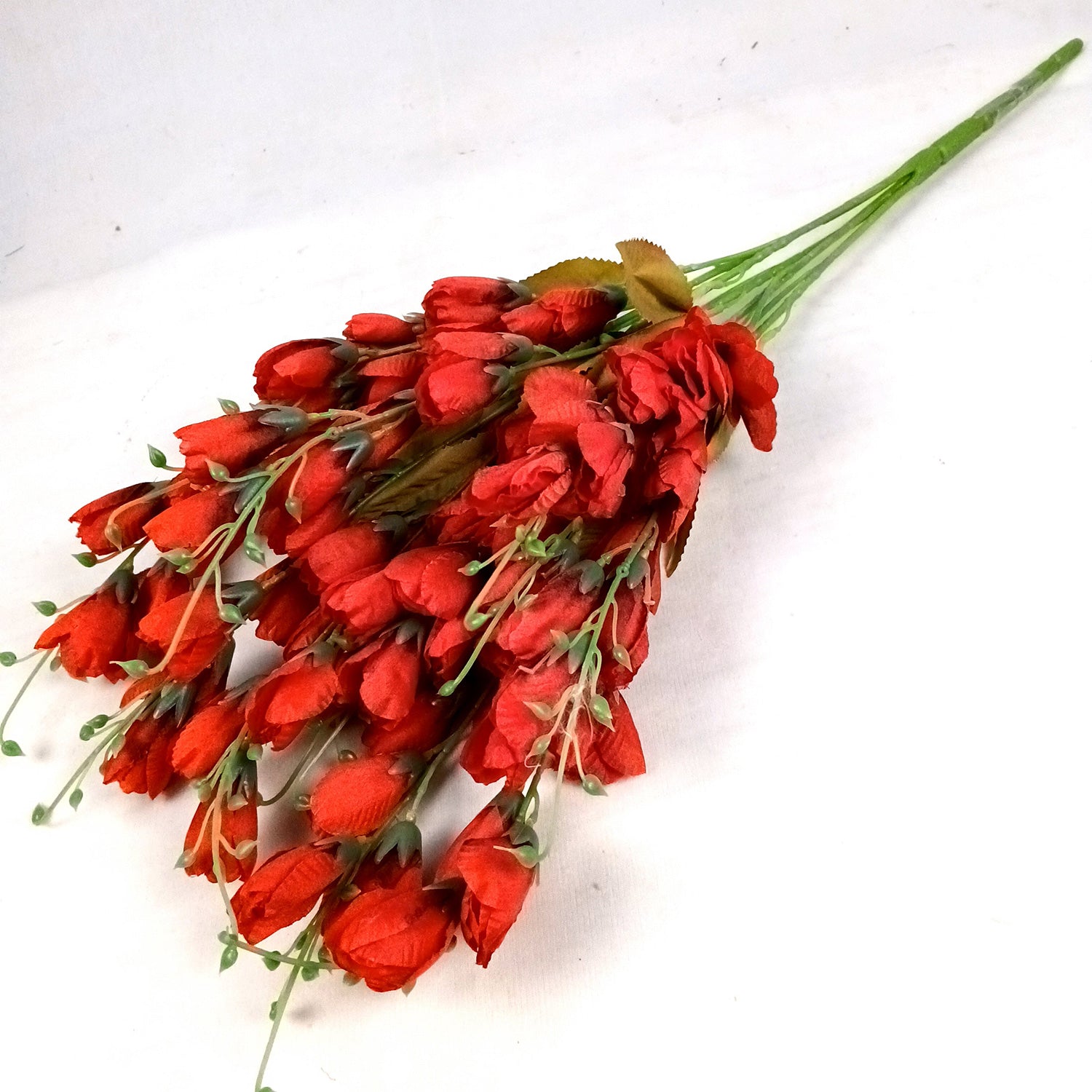 Artificial Flower Tulips Bouquet | Faux Flowers Bunch - for Table Vase, Pot, Home Decor, Living Room, Side Table Centerpiece - 27 Inch - Apkamart #Colour_Red