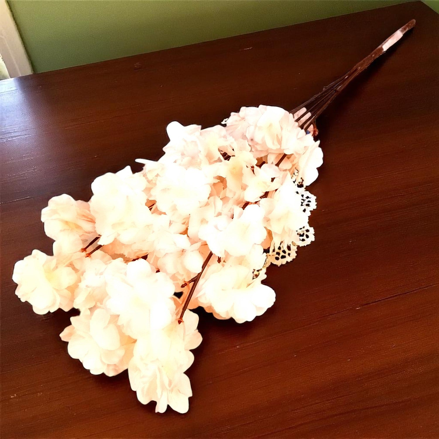 Artificial Flower Bouquets - Cherry Blossom | Faux Flowers Sticks / Bunch - for Table Vase, Home Decor, Living Room, Side Table Centerpiece - 21 Inch - Apkamart #Style_Design 2