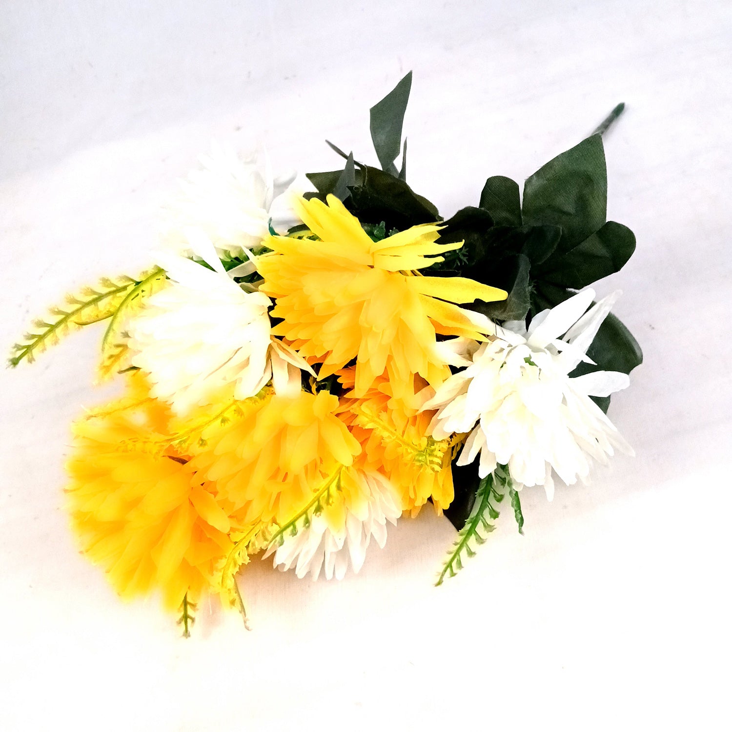 Artificial Marigold Flower Bouquets | Fake Flowers Bunch - For Vase, Pot, Home, Bedroom, Balcony - 16 Inch - Apkamart #Style_Design 2