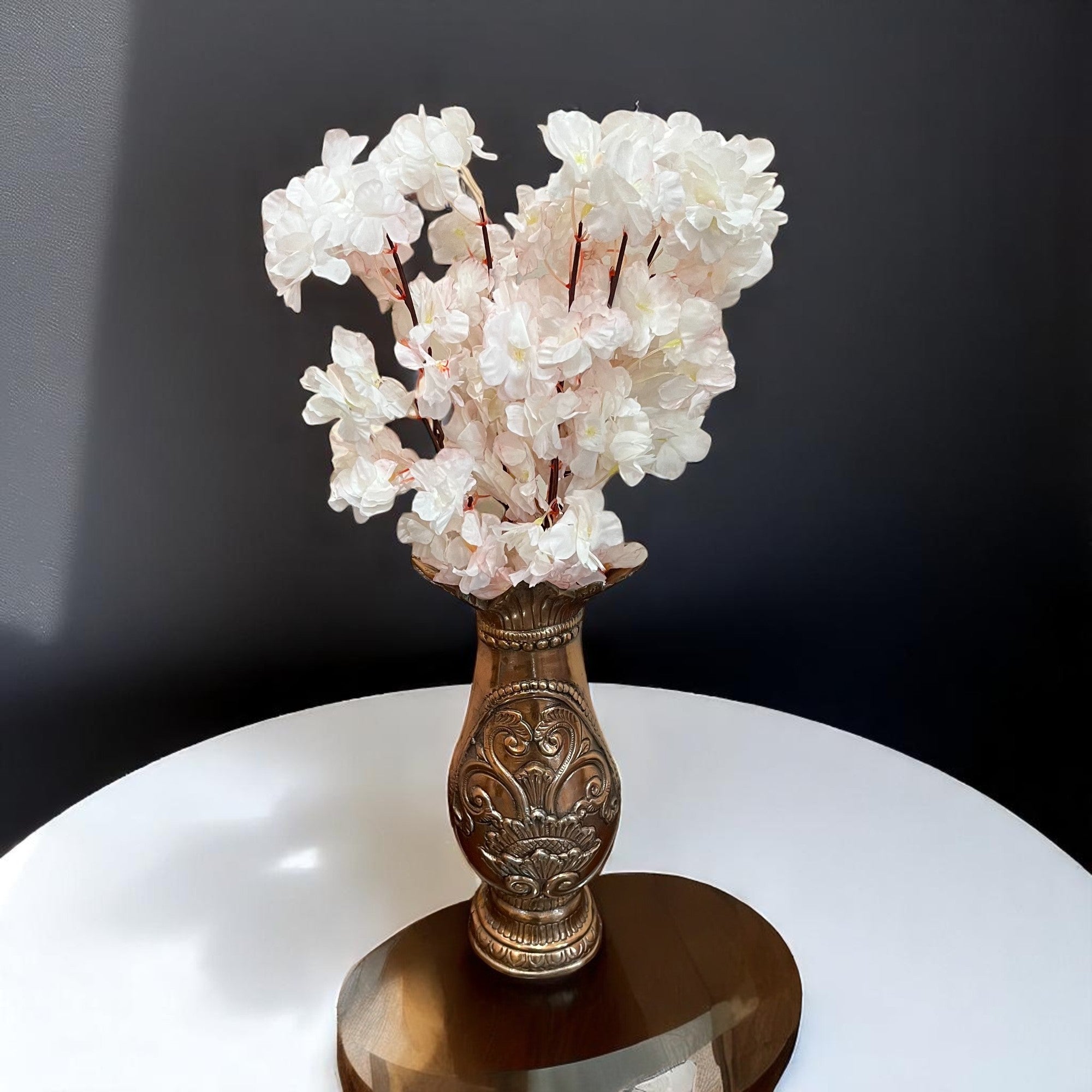 Artificial Flower Bouquets - Cherry Blossom | Faux Flowers Sticks / Bunch - for Table Vase, Home Decor, Living Room, Side Table Centerpiece - 21 Inch - Apkamart #Style_Design 1