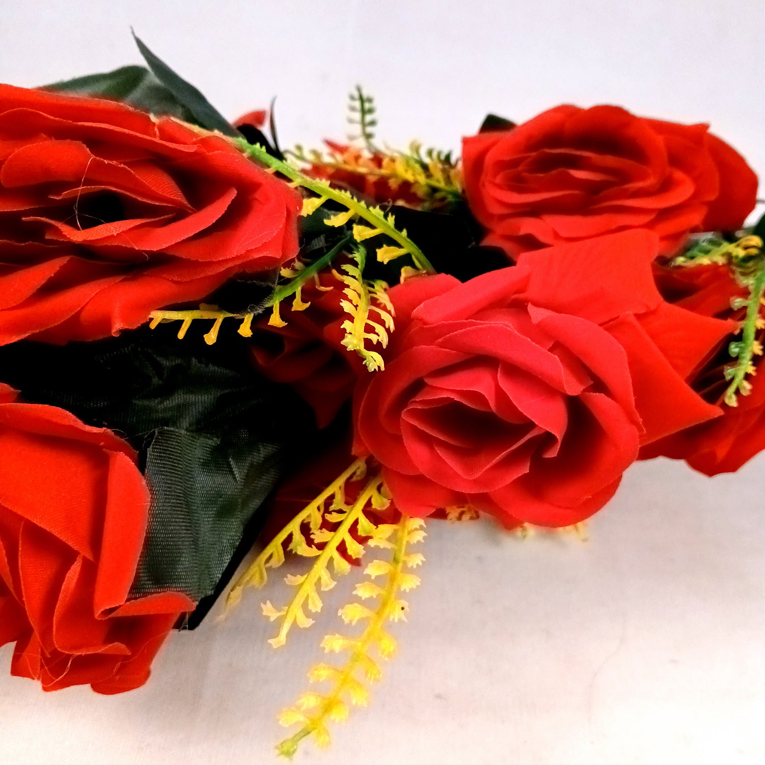 Artificial Flower Bouquet | Fake Rose Flowers Bunch - For Vase, Pot, Home, Bedroom, Balcony, Living Room - 24 Inch - Apkamart