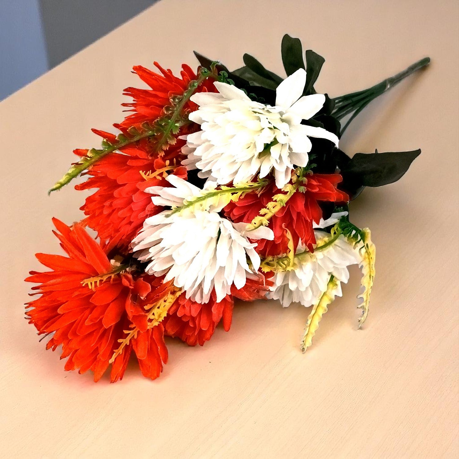 Artificial Marigold Flower Bouquets | Fake Flowers Bunch - For Vase, Pot, Home, Bedroom, Balcony - 16 Inch - Apkamart #Style_Design 1