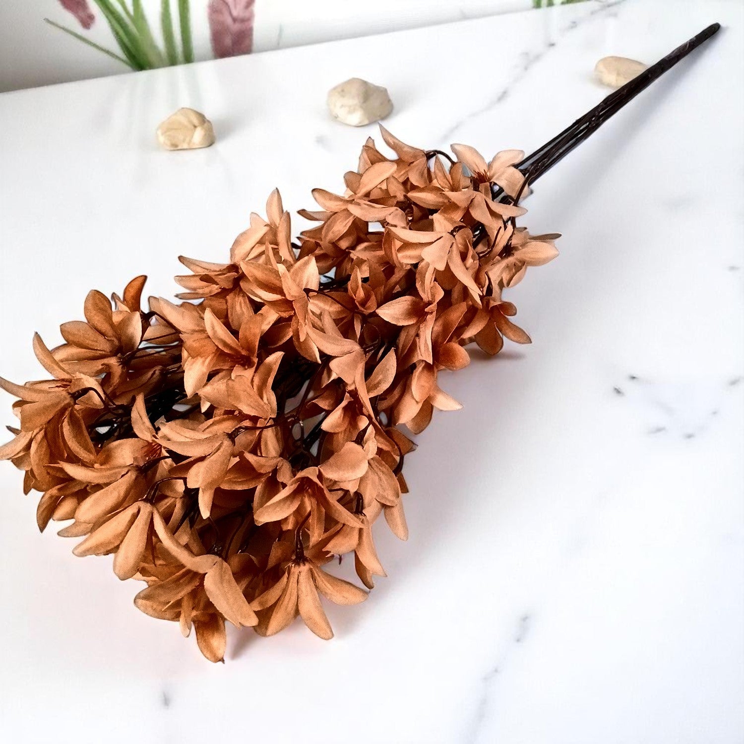 Artificial Flowers | Faux Flowers Bunch - for Home Decor, Living Room, Side Table, Centerpiece - 29 Inch - Apkamart #Colour_Brown