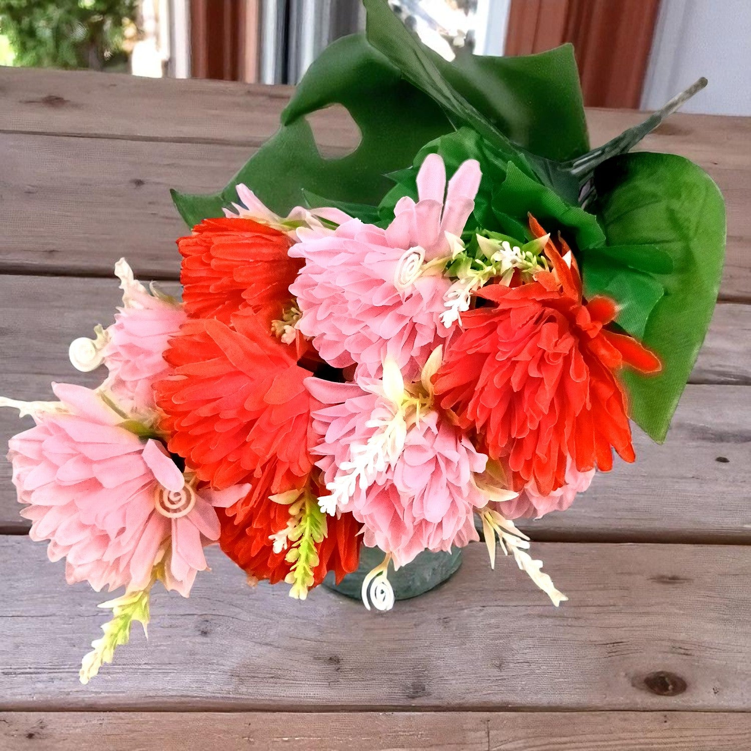 Artificial Flower Dahlia | Fake Flowers Bunch Dahalia - For Vase, Pot, Home, Bedroom, Balcony, Office Corner, Living Room - 18 Inch - Apkamart #Colour_Multicolor