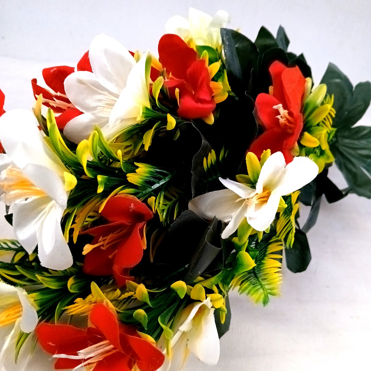 Artificial Flower Lily Bouquets | Faux Flowers Bunch - for Table Vase, Pot, Home Decor, Living Room, Side Table Centerpiece - 26 Inch - Apkamart