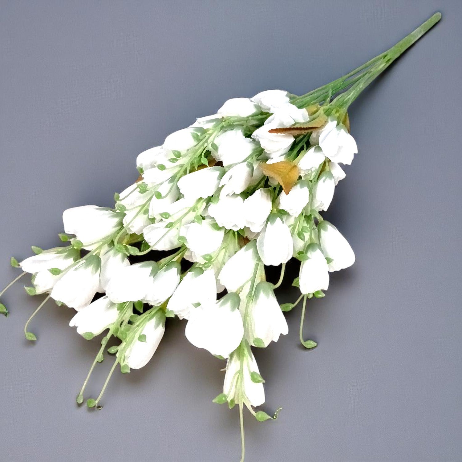 Artificial Flowers | Faux Tulips Flowers Bunch - for Home Decor, Office Corner, Living Room, Side Table, Centerpiece - 27 Inch - Apkamart #Colour_White