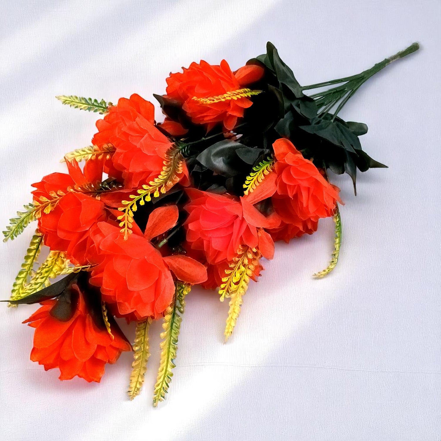 Artificial Flowers Bunches for Vase Pot | Faux Flowers Sticks - for Home Decor Living Room Side Table Centerpiece - 27 Inch - Apkamart #Colour_Red