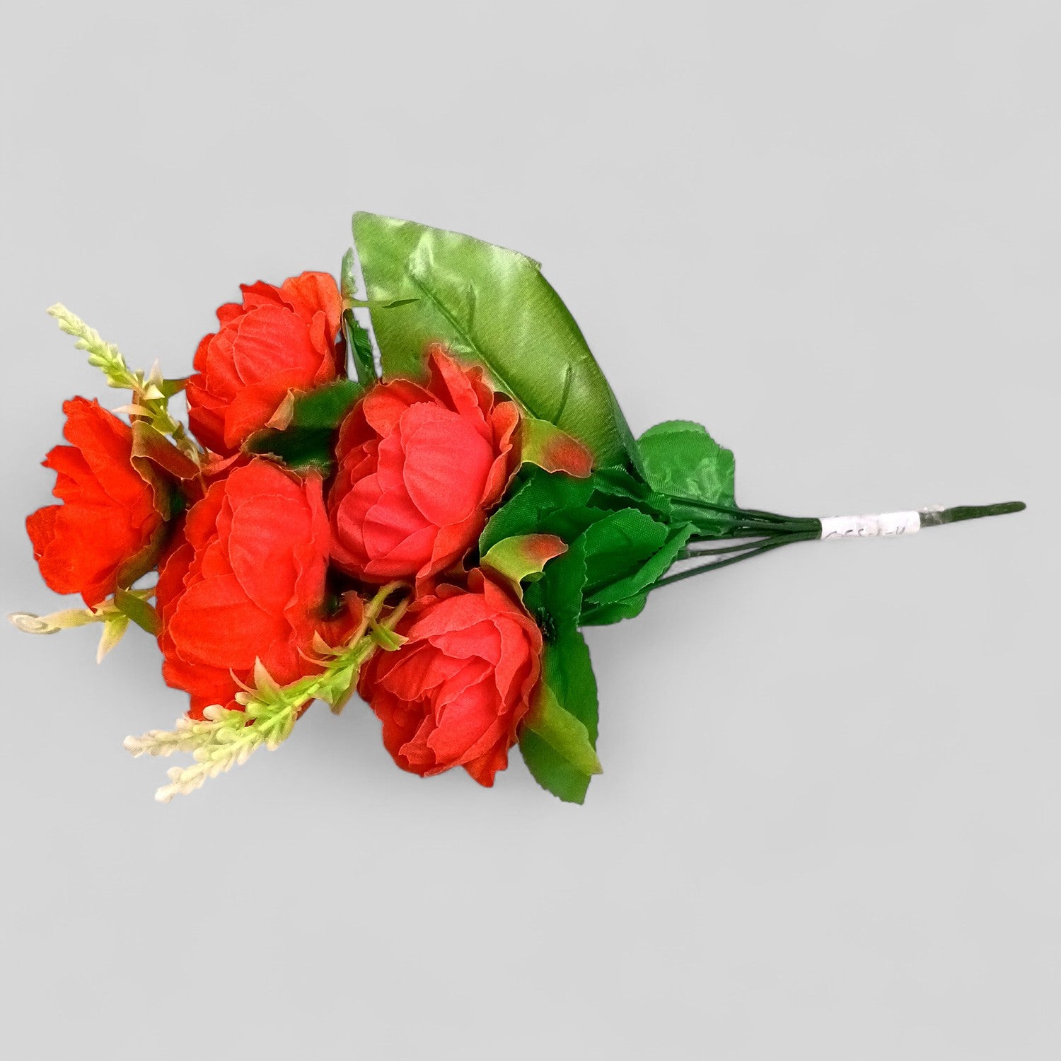 Artificial Flowers Rose Bunches for Vase Pot | Faux Flowers Stem - for Home Decor, Living Room, Office & Festivals Decoration (Vase Not Included) - 15 Inch - Apkamart #Colour_Red