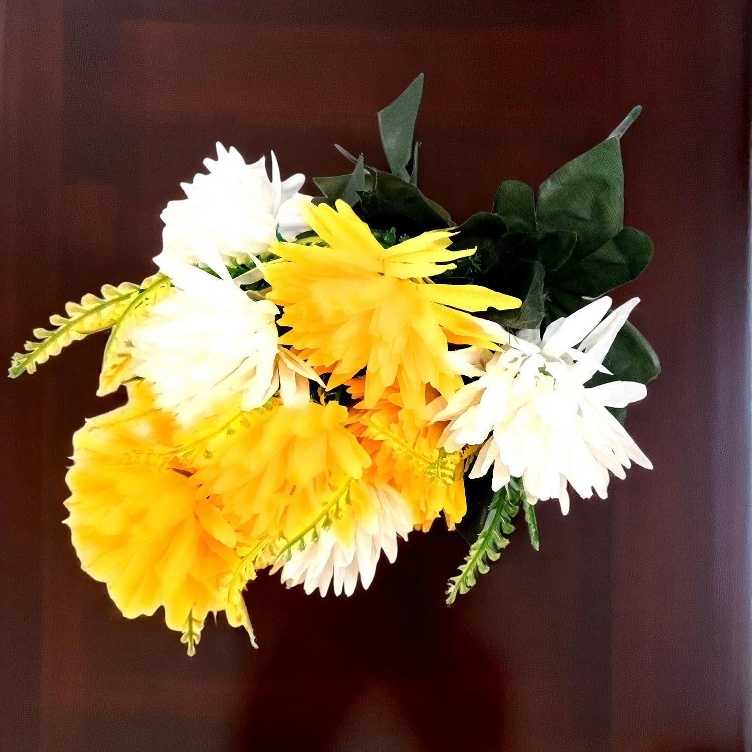 Artificial Marigold Flower Bouquets | Fake Flowers Bunch - For Vase, Pot, Home, Bedroom, Balcony - 16 Inch - Apkamart #Style_Design 2