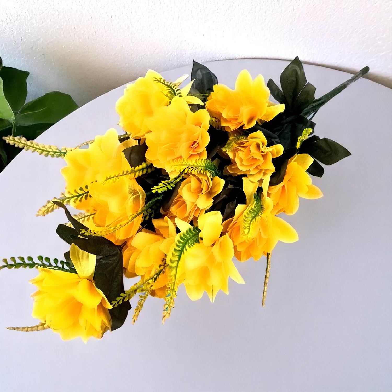 Artificial Flowers Bunches for Vase Pot | Faux Flowers Sticks - for Home Decor Living Room Side Table Centerpiece - 27 Inch - Apkamart #Colour_Yellow