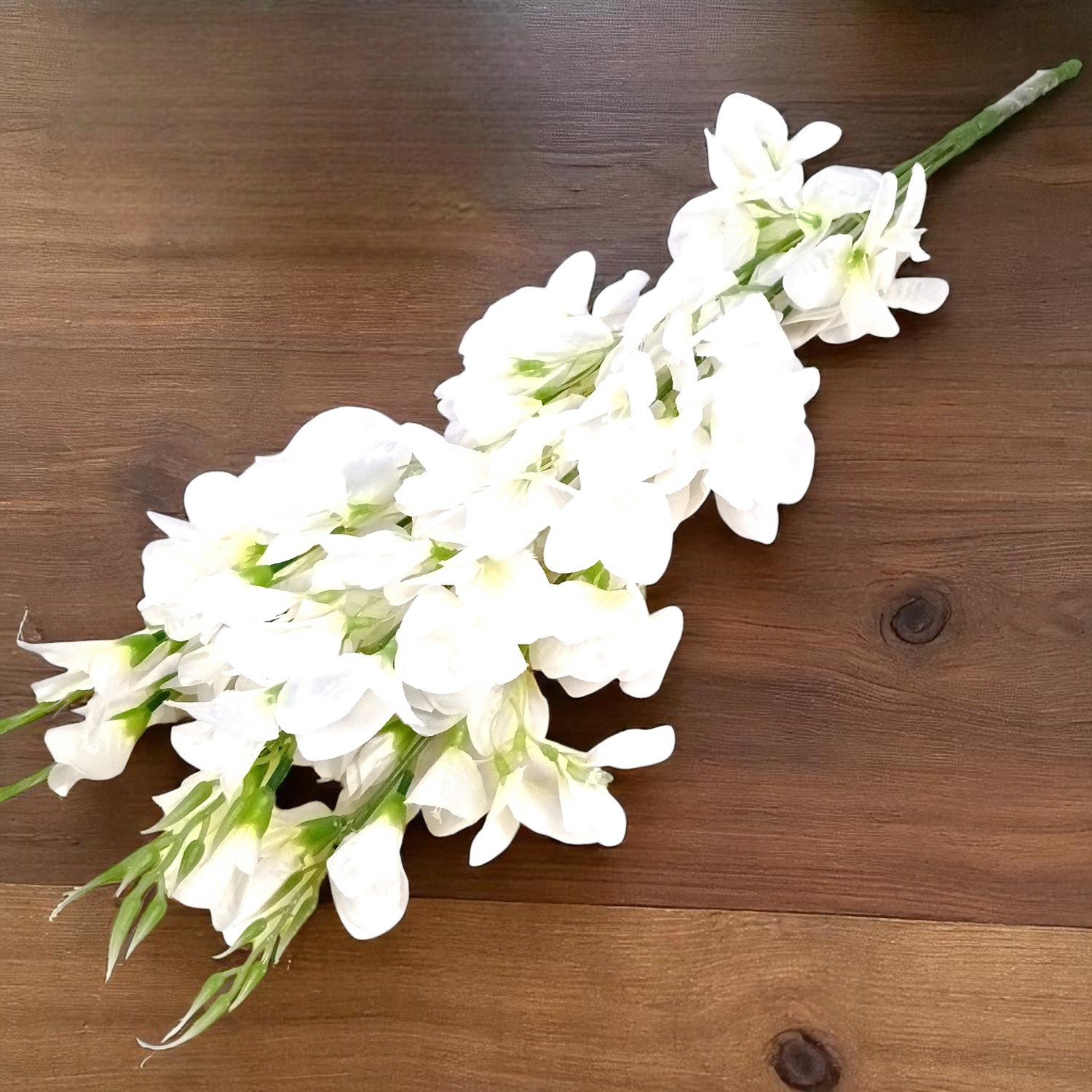 Artificial Flower Orchids Sticks Bouquet | Fake Flowers Bunch - For Vase, Pot, Home, Bedroom, Balcony, Office Corner - 26 Inch - Apkamart #Colour_White