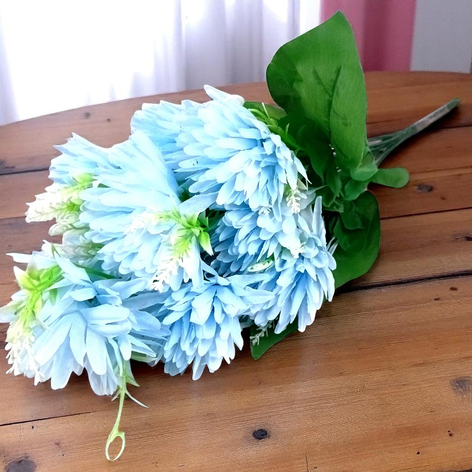 Artificial Flower Dahlia | Fake Flowers Bunch Dahalia - For Vase, Pot, Home, Bedroom, Balcony, Office Corner, Living Room - 18 Inch - Apkamart #Colour_Blue