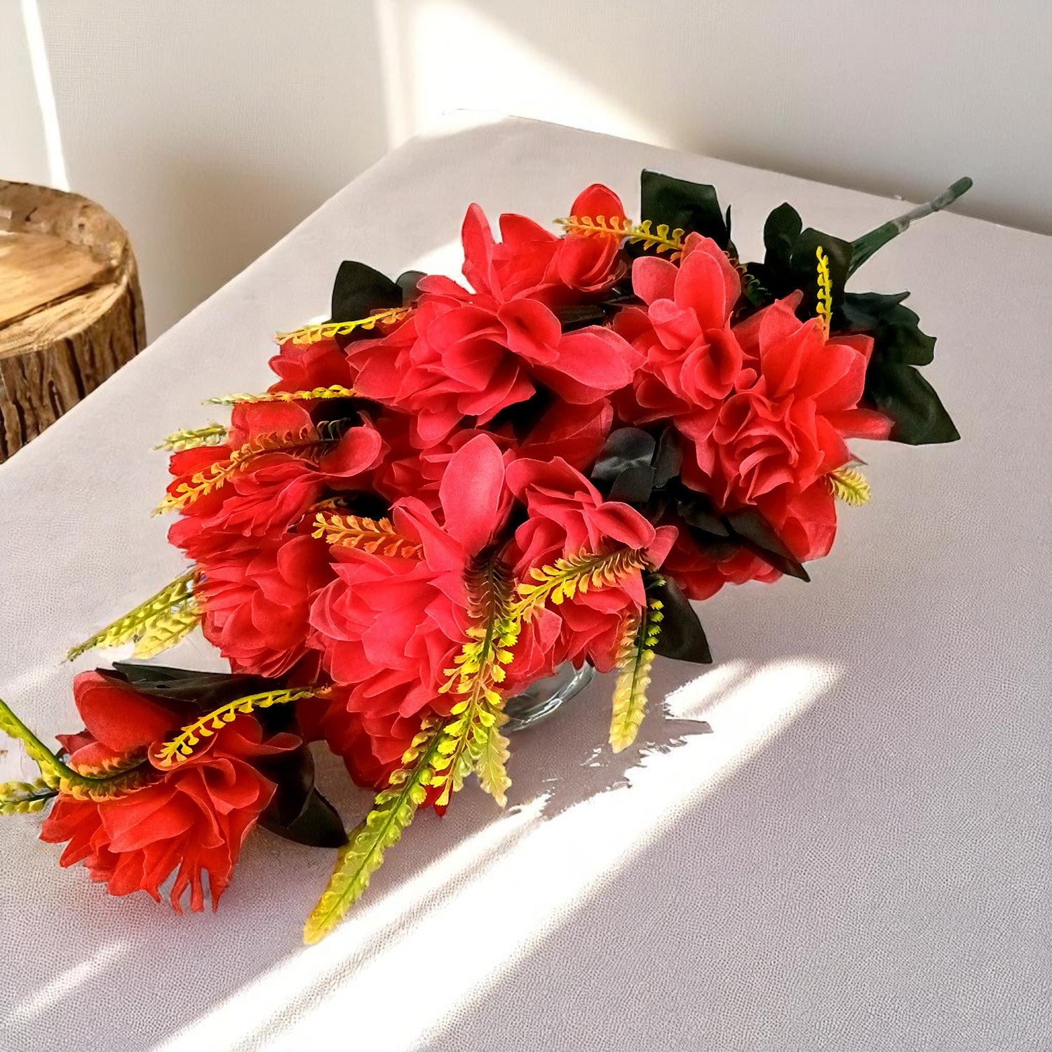 Artificial Flowers Bunches for Vase Pot | Faux Flowers Sticks - for Home Decor Living Room Side Table Centerpiece - 27 Inch - Apkamart #Colour_Pink