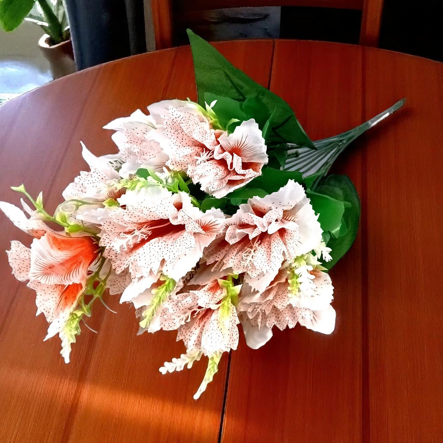 Artificial Flower Bouquets | Faux Flowers Bunch - for Table Vase, Pot, Home Decor, Living Room, Side Table Centerpiece - 18 Inch - Apkamart #Colour_Pink