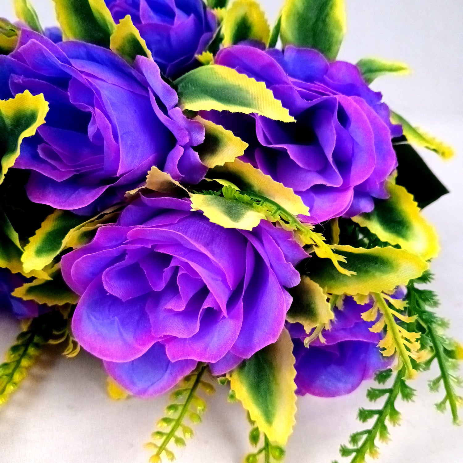 Artificial Flower Bouquet | Faux Rose Flowers Bunch - for Table Vase, Pot, Home Decor, Side Table - 16 Inch - Apkamart #Colour_Purple