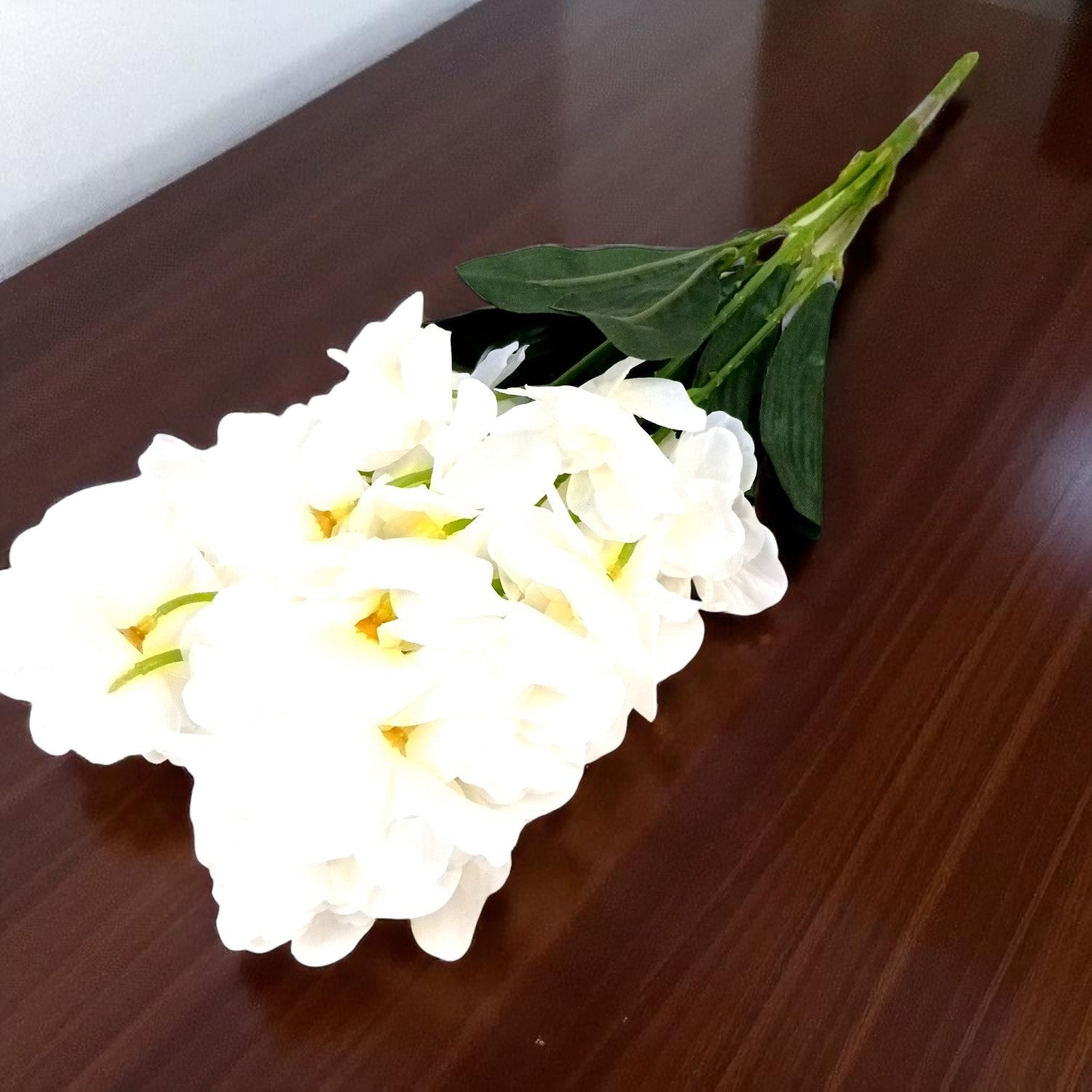 Artificial Orchids Flower Bouquets | Fake Flowers Bunch - For Vase, Pot, Home, Bedroom, Balcony, Office Corner, Living Room - 22 Inch - Apkamart #Colour_White