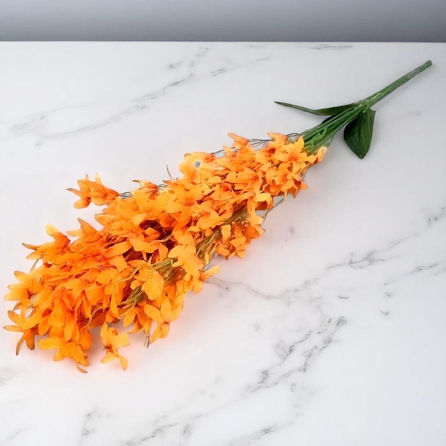 Artificial Orchids Flower Bouquets | Fake Flowers Bunch - For Vase, Pot, Home, Bedroom, Balcony, Office Corner, Living Room - 28 Inch - Apkamart #Colour_Orange