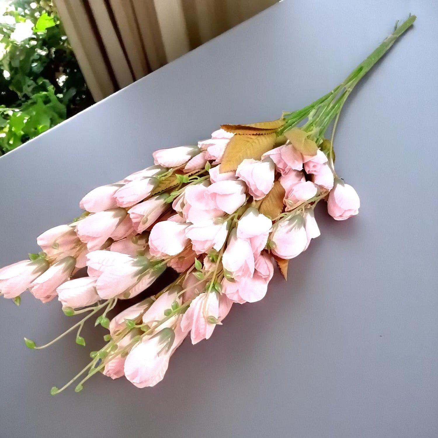 Artificial Flower Tulips Bouquet | Faux Flowers Bunch - for Table Vase, Pot, Home Decor, Living Room, Side Table Centerpiece - 27 Inch - Apkamart #Colour_Pink