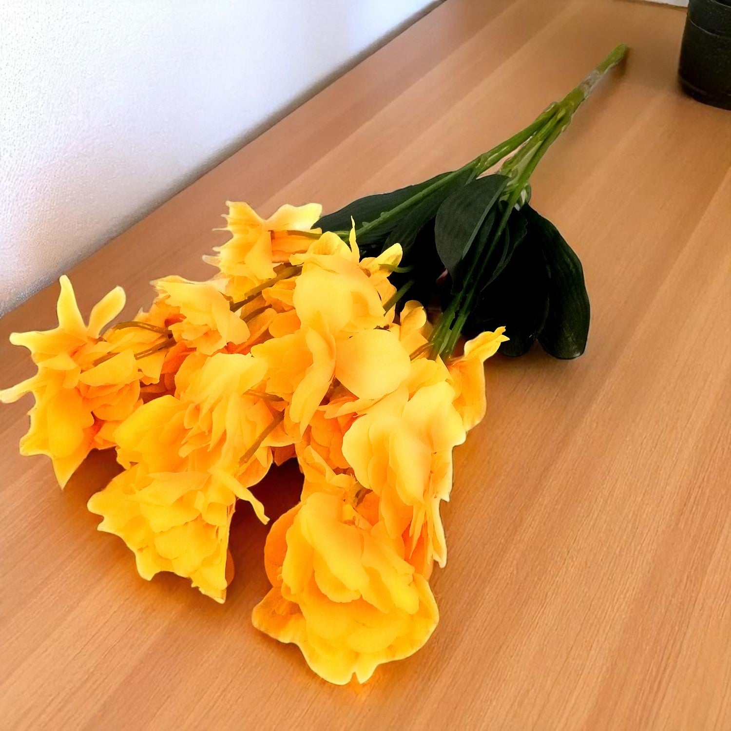 Artificial Orchids Flower Bouquets | Fake Flowers Bunch - For Vase, Pot, Home, Bedroom, Balcony, Office Corner, Living Room - 22 Inch - Apkamart #Colour_Yellow