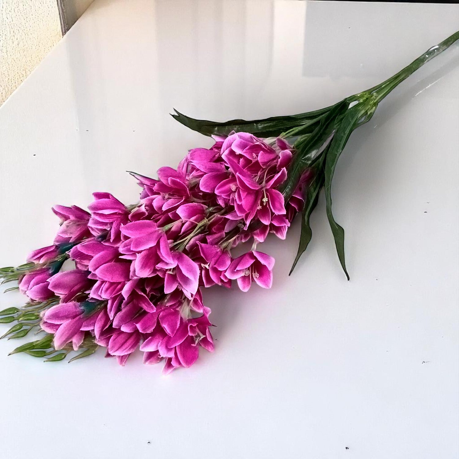 Artificial Flowers Gladiolus Bunches for Vase Pot | Faux Flowers Stem - for Home Decor Living Room Side Table Centerpiece - 26 Inch - Apkamart #Colour_Purple